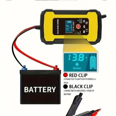 12V 6A automobilio akumuliatoriaus įkroviklis 1
