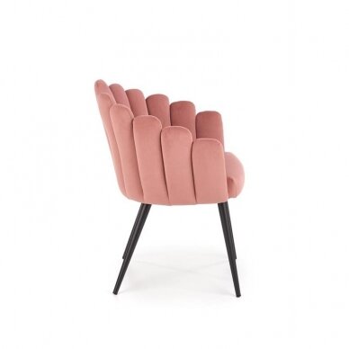 Rožinė aksominė kėdė 3