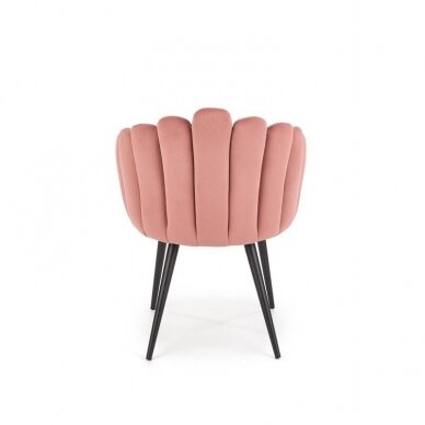 Rožinė aksominė kėdė 4
