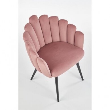 Rožinė aksominė kėdė 1
