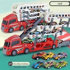 Sulankstomas sunkvežimio žaislas su automobiliukais