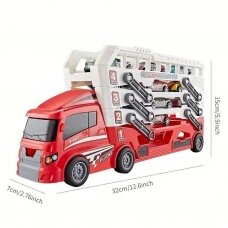 Sulankstomas sunkvežimio žaislas su automobiliukais
